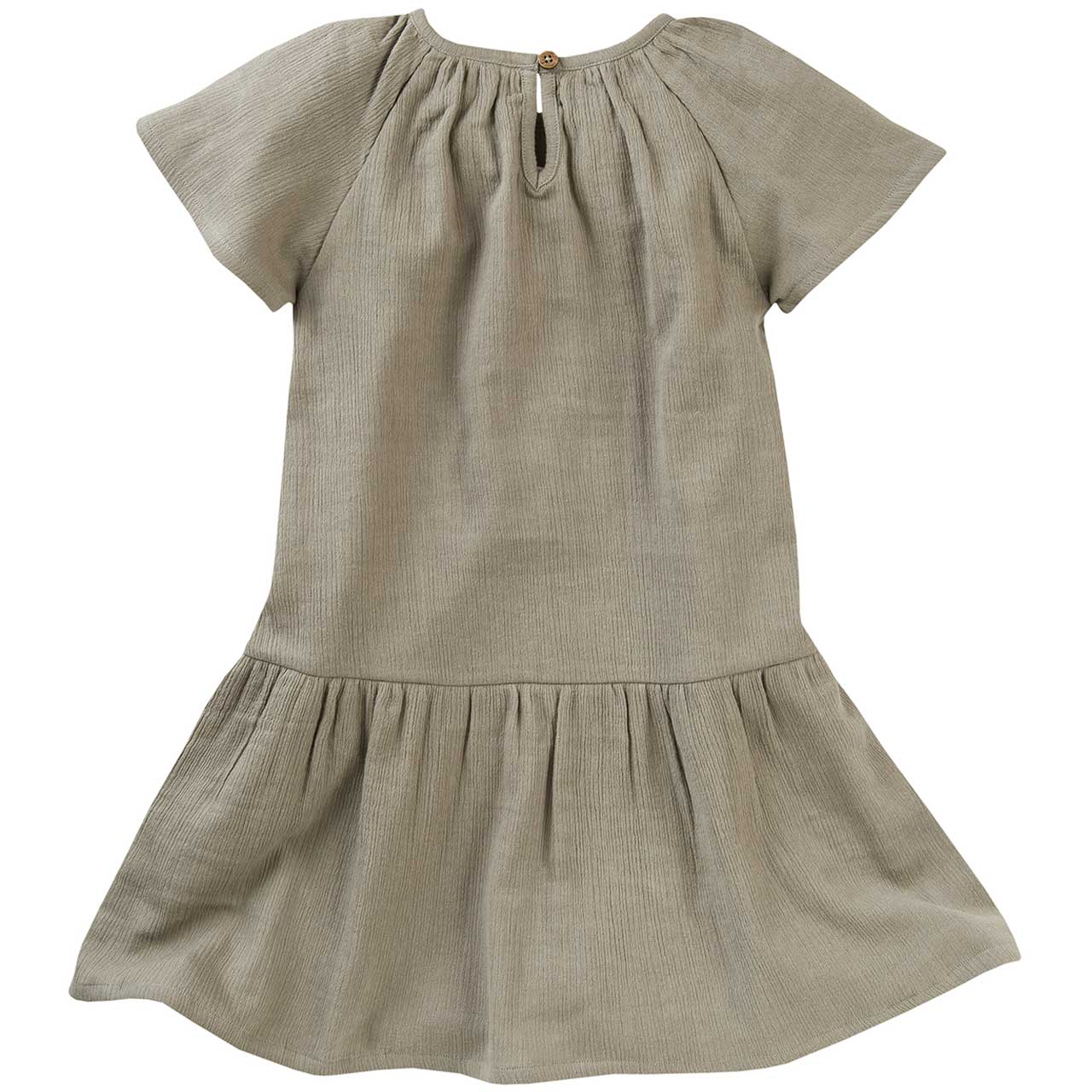 Leichtes Musselin Kleid kurzarm khaki