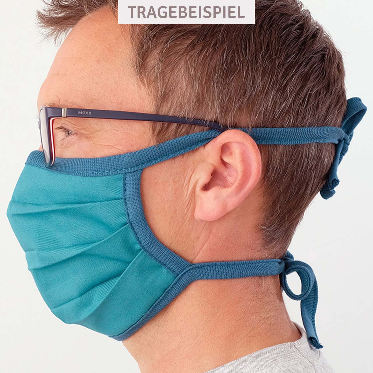 Wiederverwendbare Maske elastischen Bändern – Mundbedeckung olive-grün