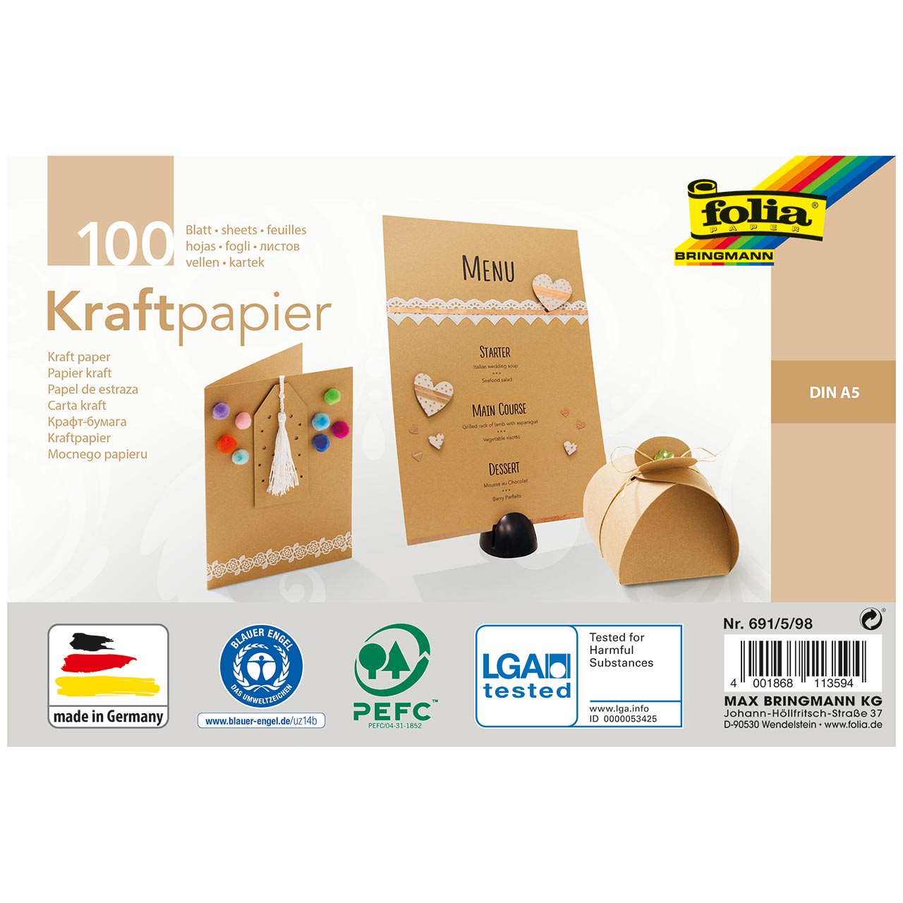 Kraftpapier DIN A5 100 Blatt beige