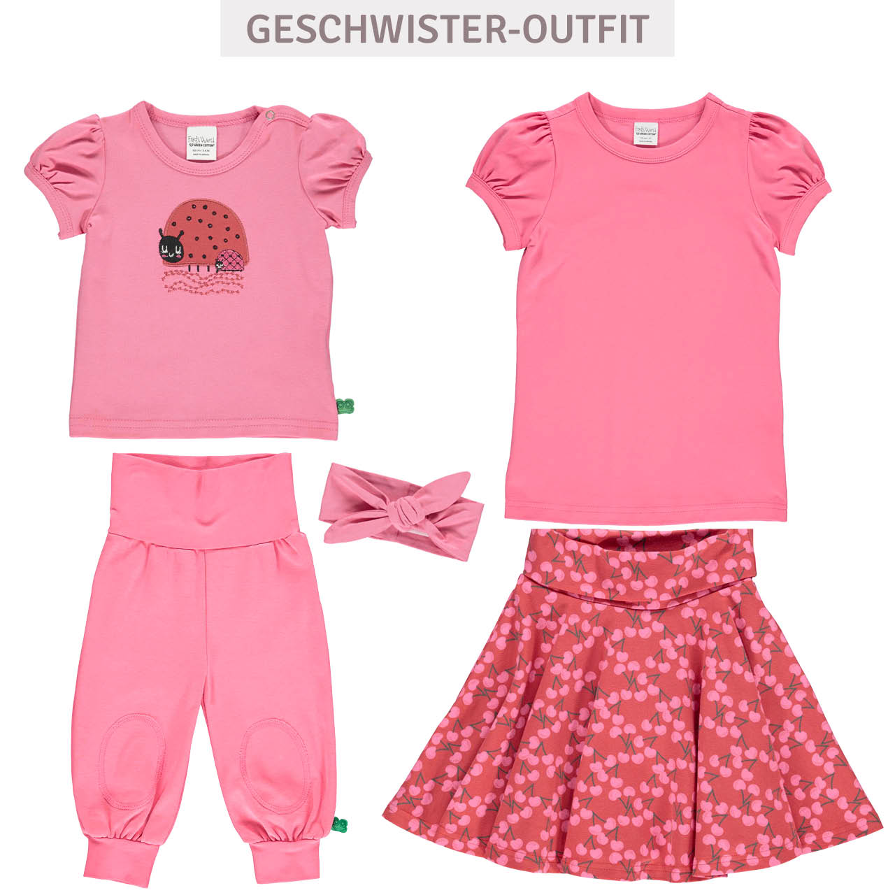 Süßes Baby T-Shirt kurzarm Marienkäfer pink