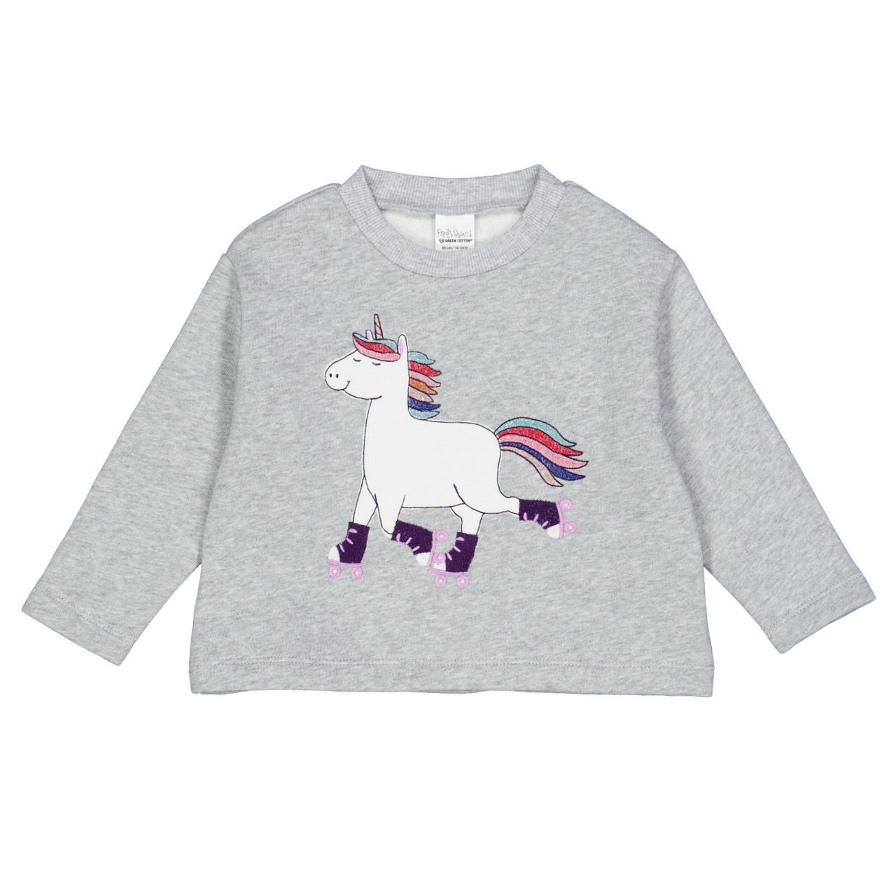 Süßes Einhorn Sweatshirt grau meliert