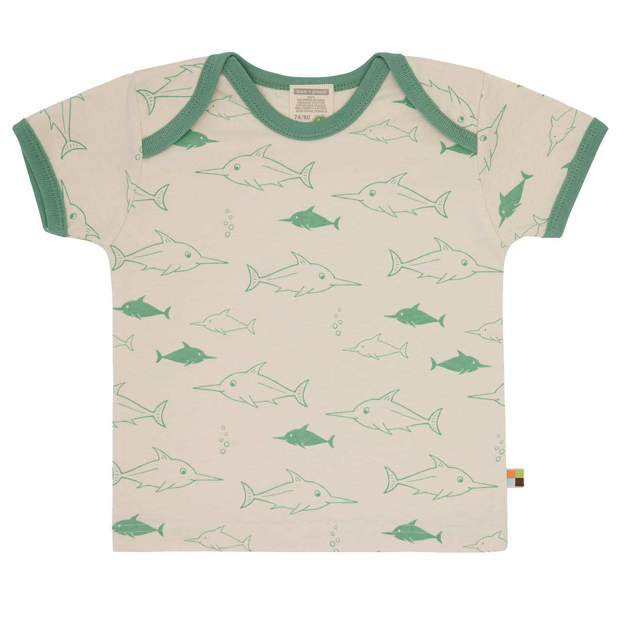 Kurzarm Shirt Fische grün