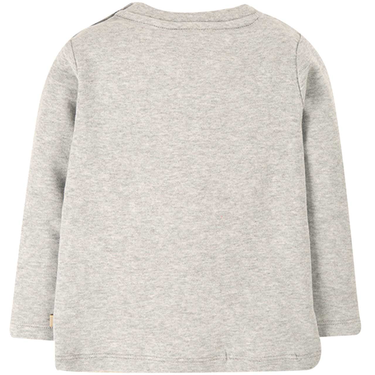 Langarmshirt 1 mit Papageitaucher-Aufnäher grau