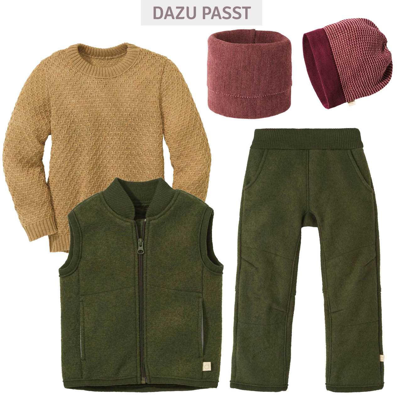 Warme Walkhose Wolle oliv
