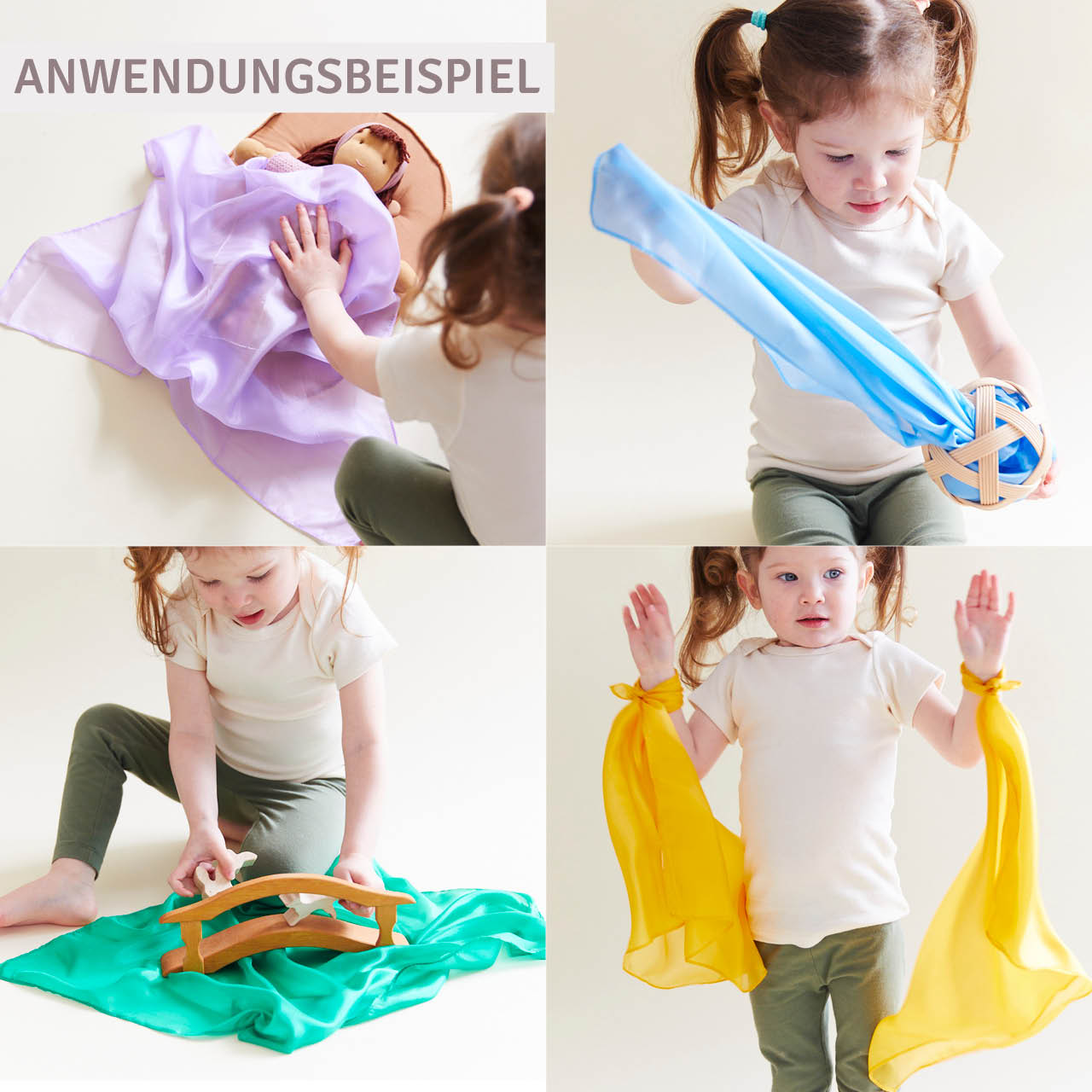 Spieltuch Seide violet klein 53 x 53 cm
