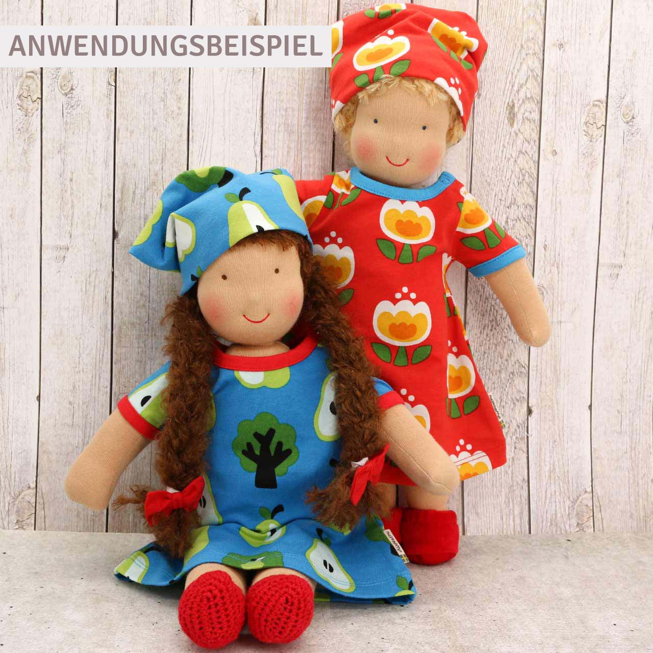 Puppenkleidung Beanie Birnen dunkelblau