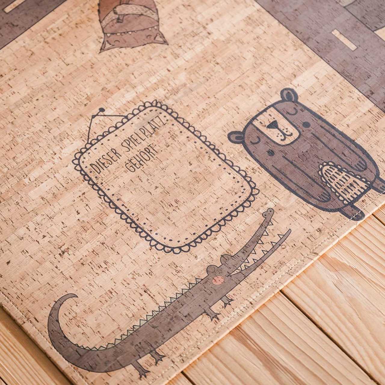 Kork Kinderteppich Crazy Roadtrip 120 x 190 cm