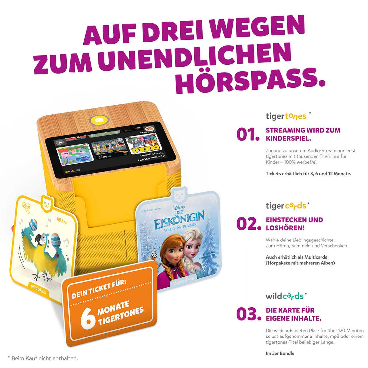 Tigerbox – gelbe Hörbox für Kinder