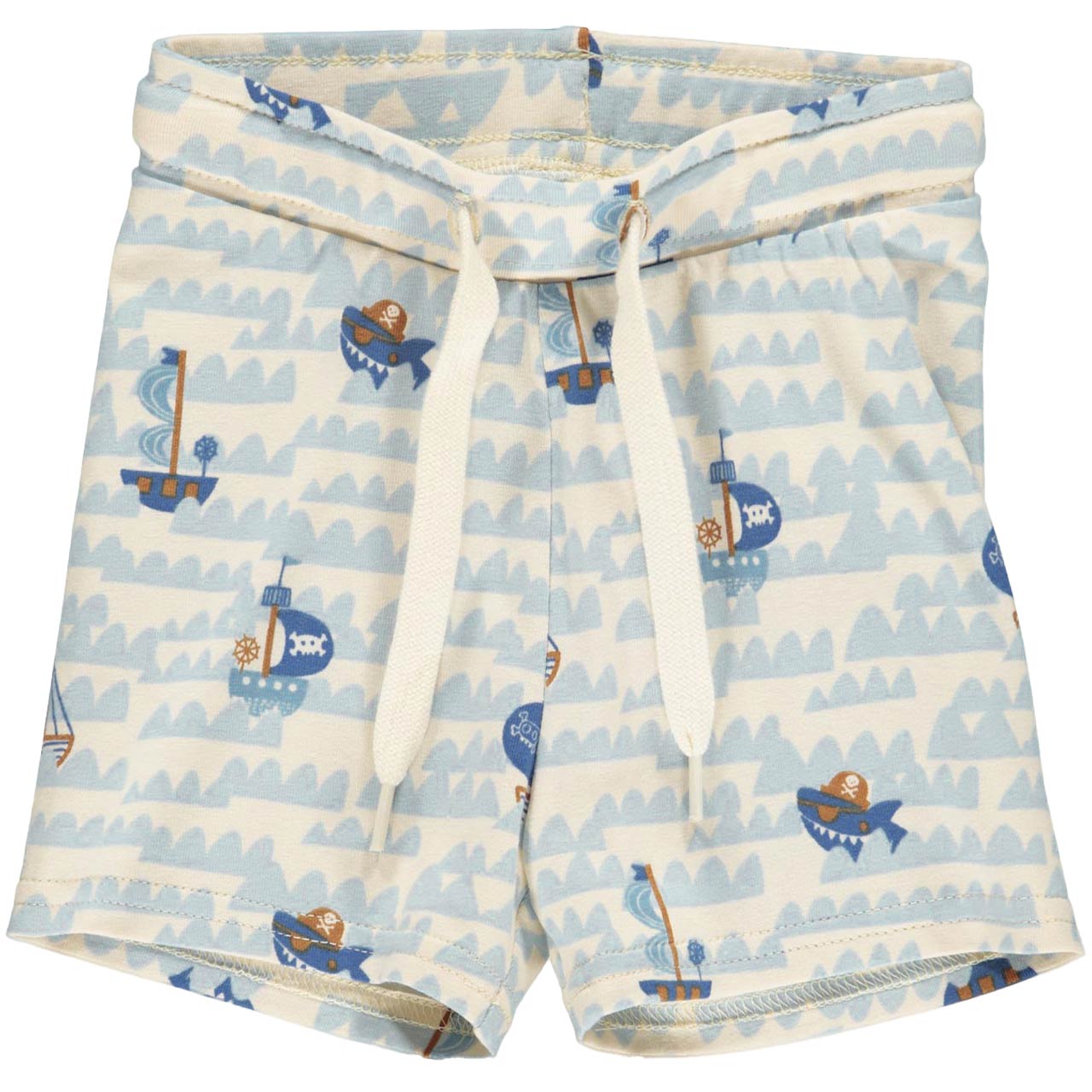 Lockere Shorts Piratenschiff creme-hellblau