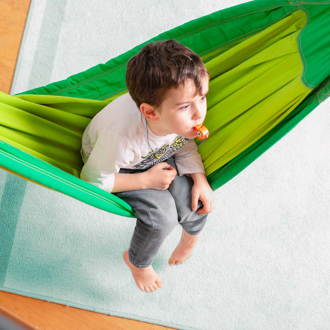 Bio Kinderhängematte Froggy Grün ab 3 - 12 Jahre