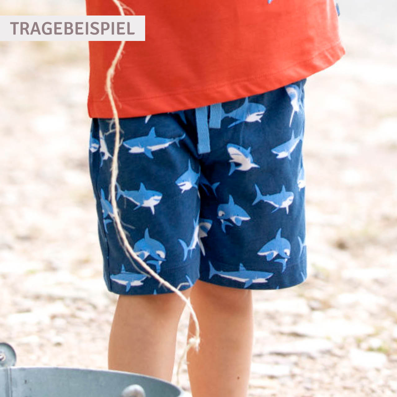 Leichte Jungen Tiger Shorts petrol