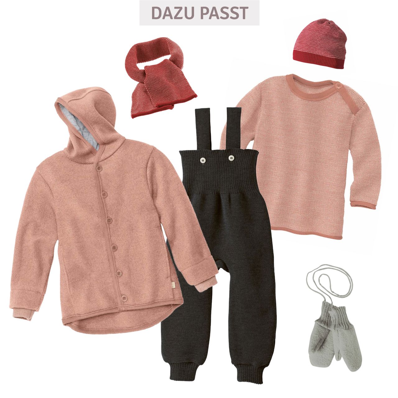 Disana Walkjacke mit Knopfleiste in rosa