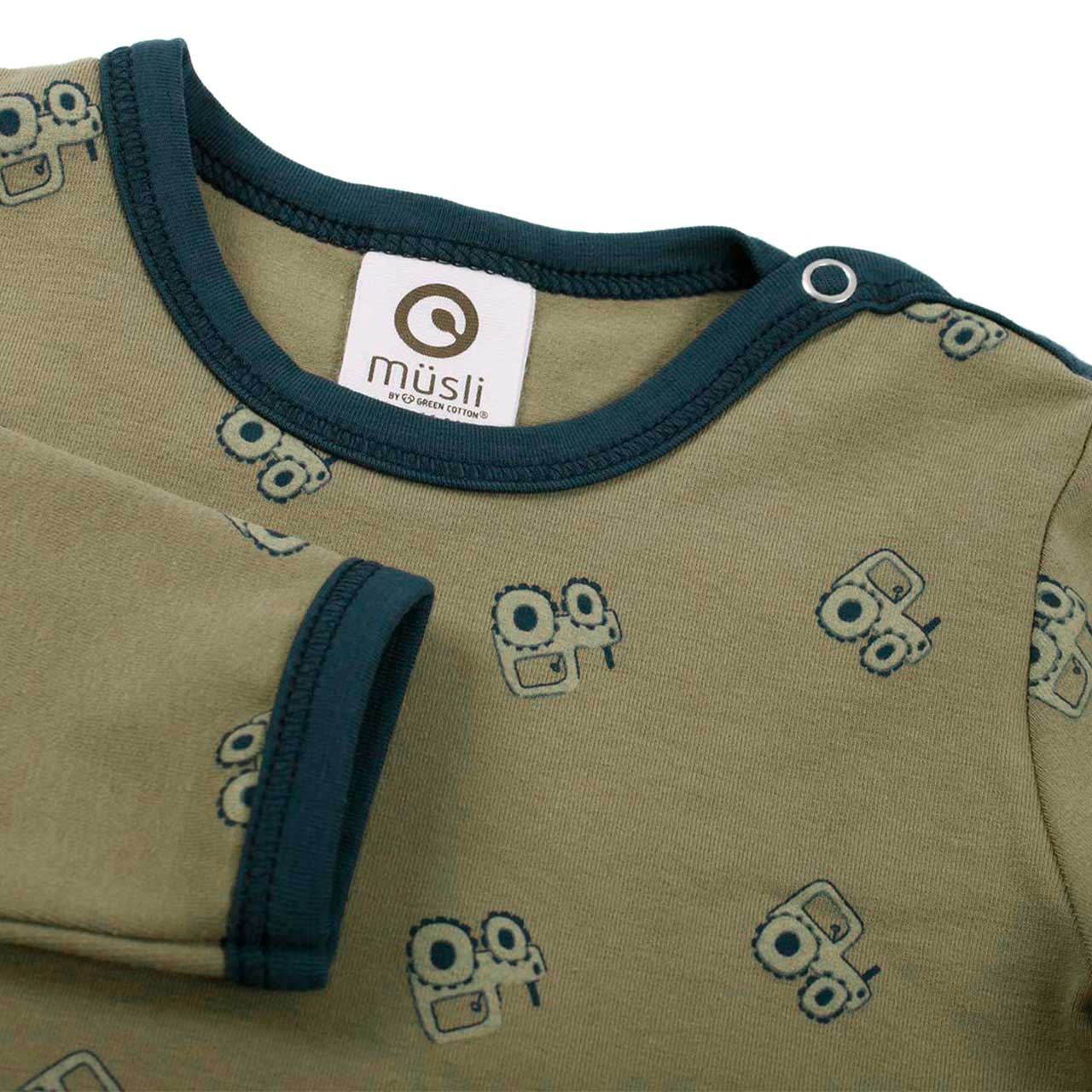 Leichtes Langarmshirt  khaki mit Traktor