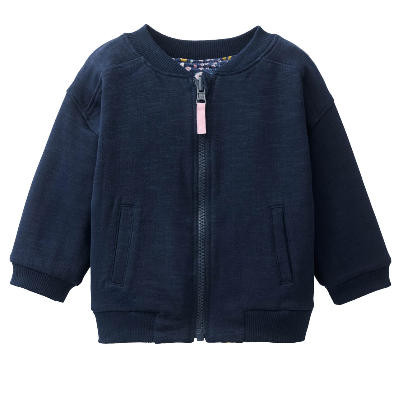 Wendbare Sweatjacke Herbstblüten indigo