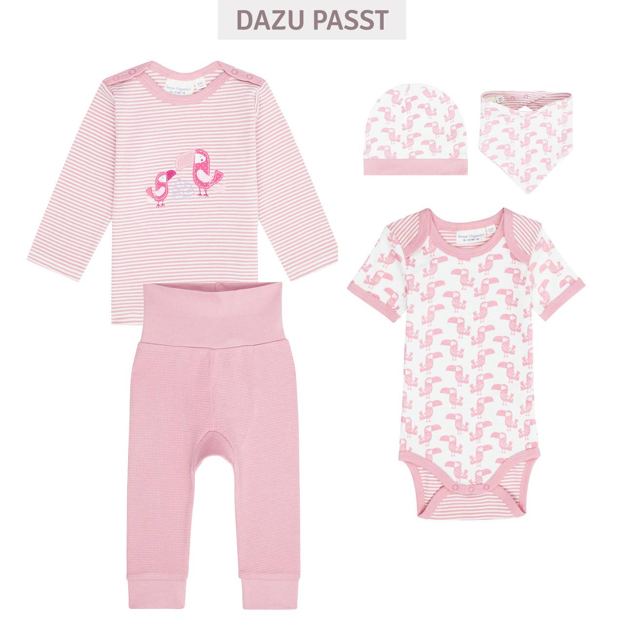 Bündchen Babyhose Waffel-Struktur rosa