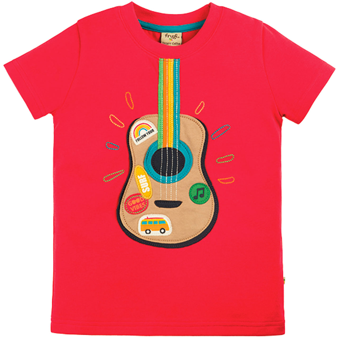 T-Shirt Gitarren Aufnäher rot