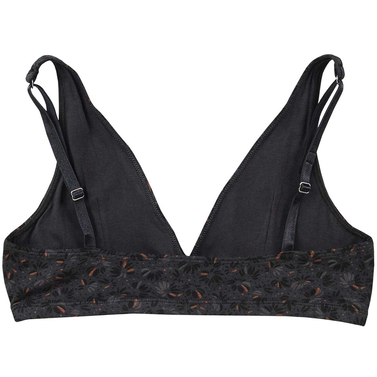 Damen Bralette Blüten schwarz