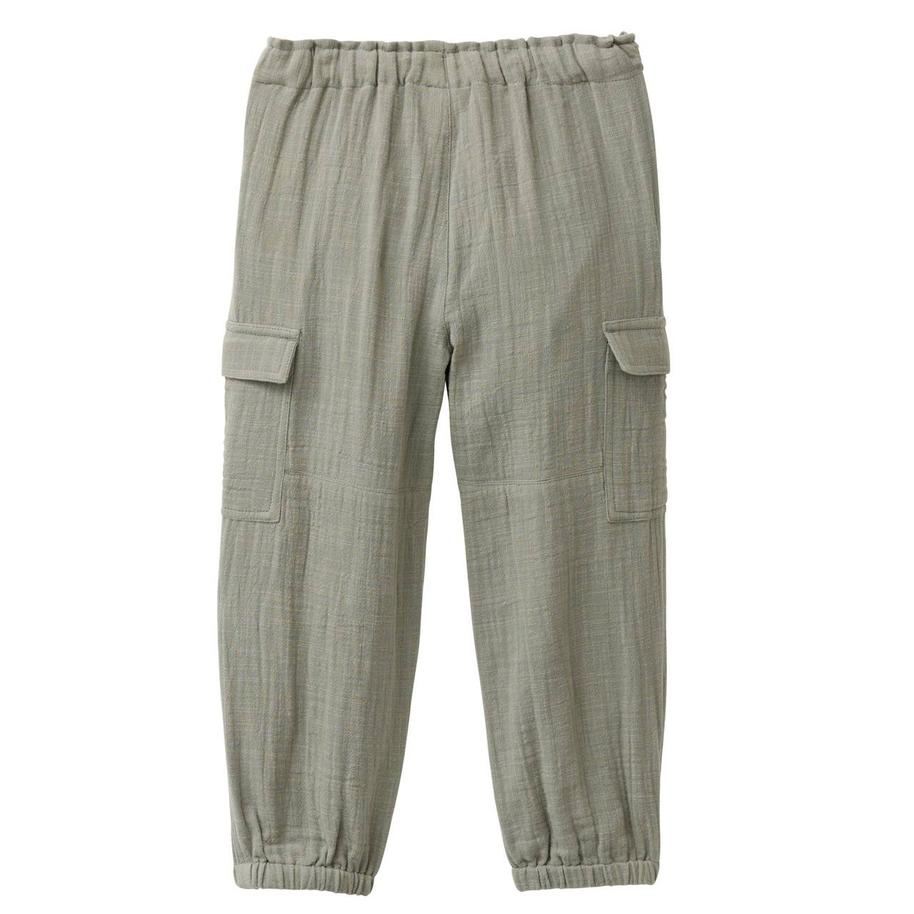 Leichte Musselin Cargohose khaki