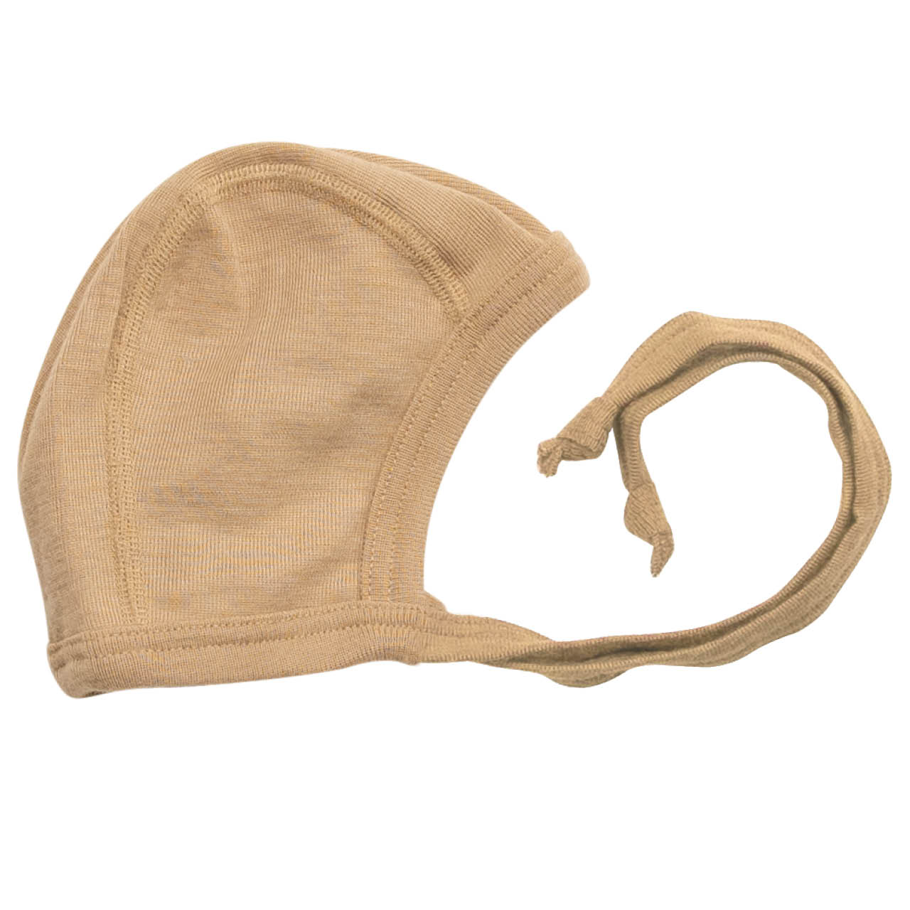 Wolle Seide Babymütze sand-beige