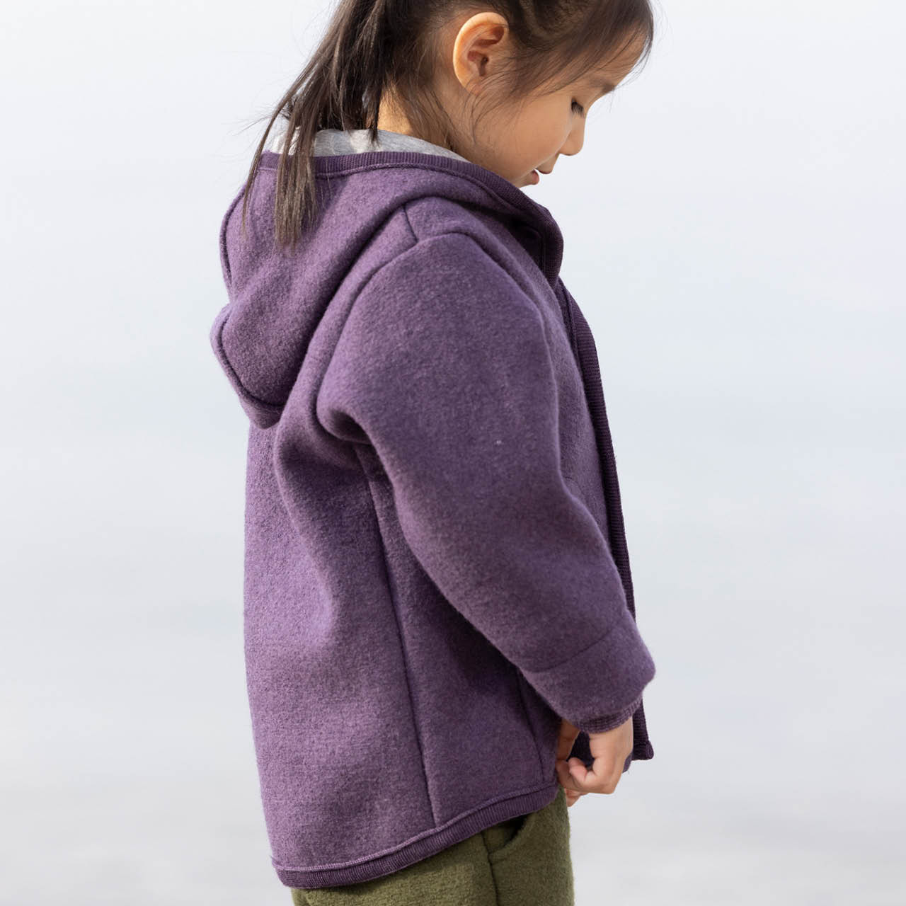 Walk-Jacke mit Knopfleiste aubergine