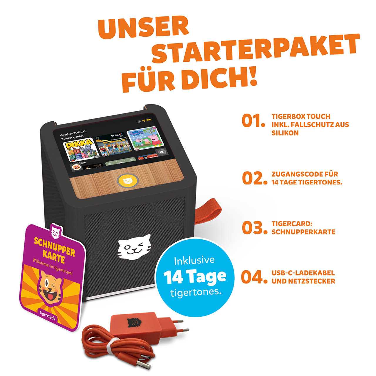 Tigerbox – schwarze Hörbox für Kinder