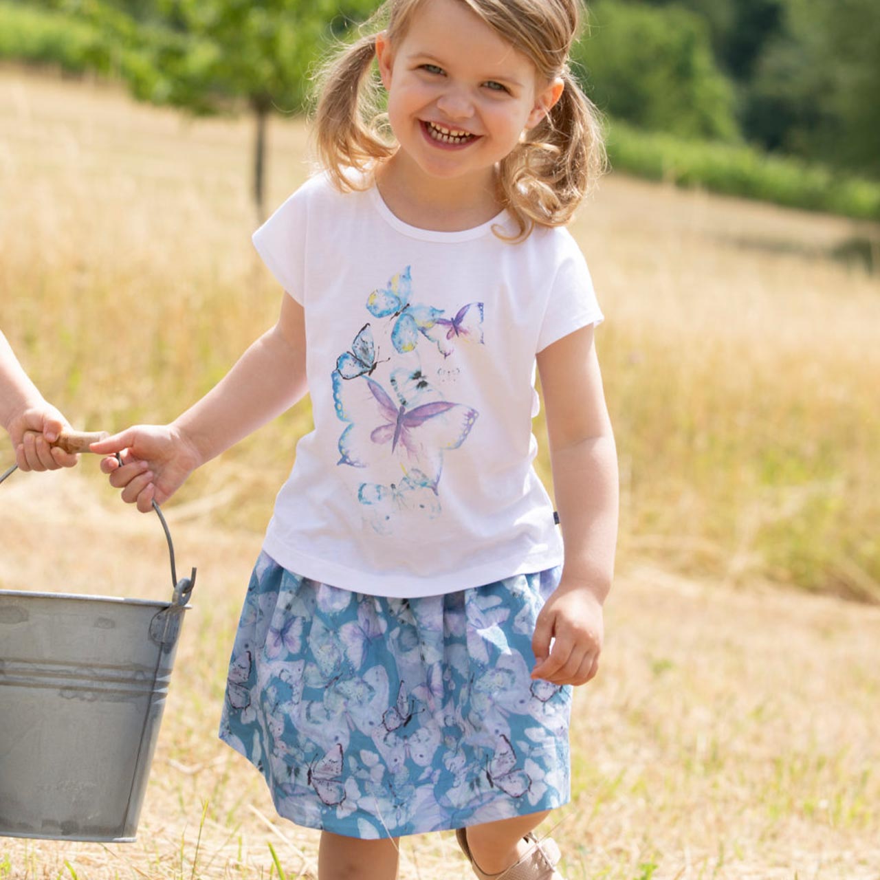 Sommer Shirt Schmetterling-Druck in weiß