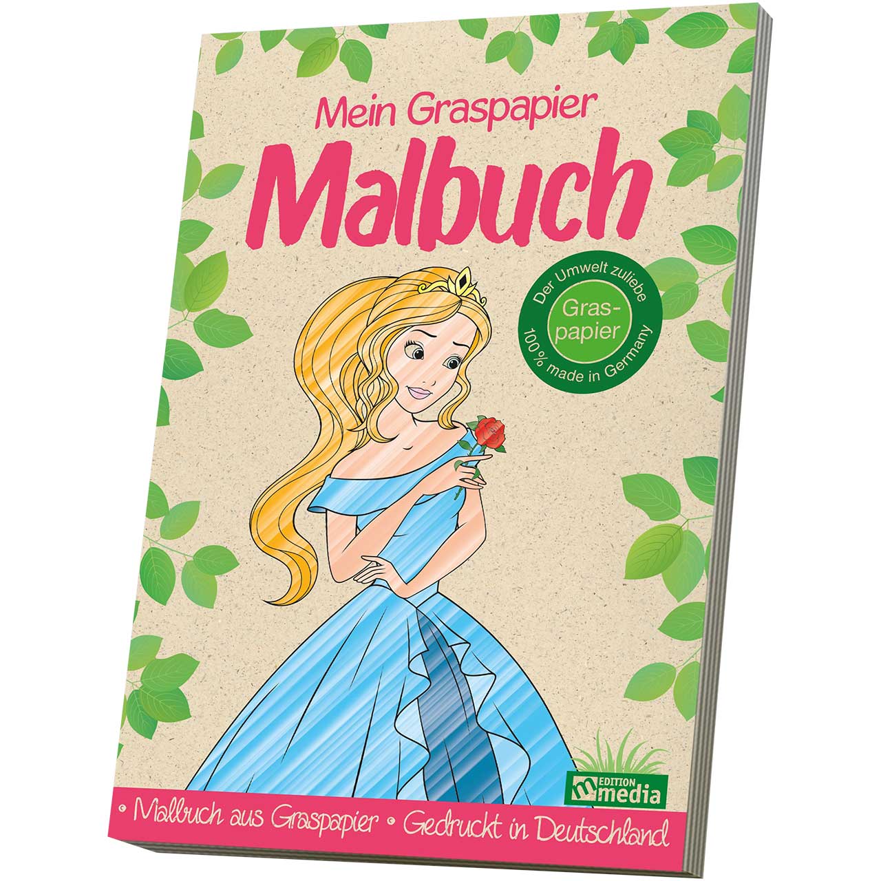Mein Graspapier Malbuch - Prinzessin