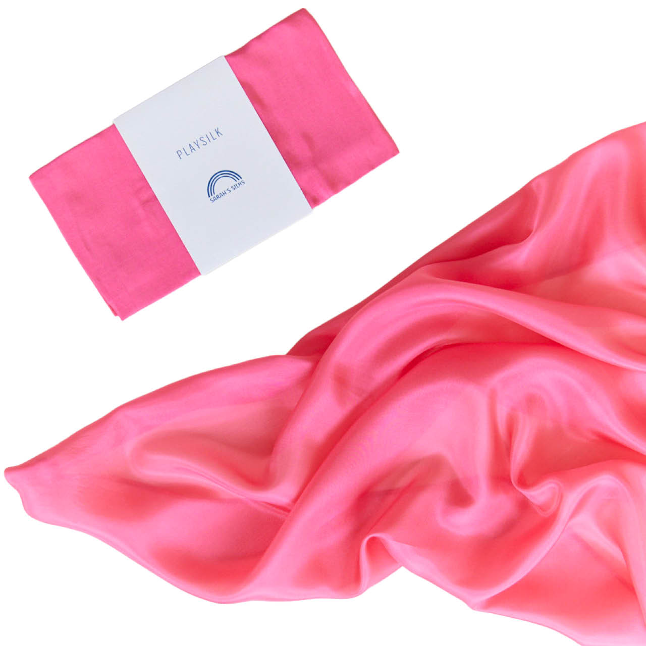Spieltuch Seide pink mittel 89 x 89 cm