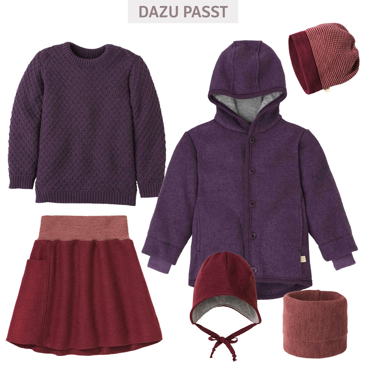 Walk-Jacke mit Knopfleiste aubergine
