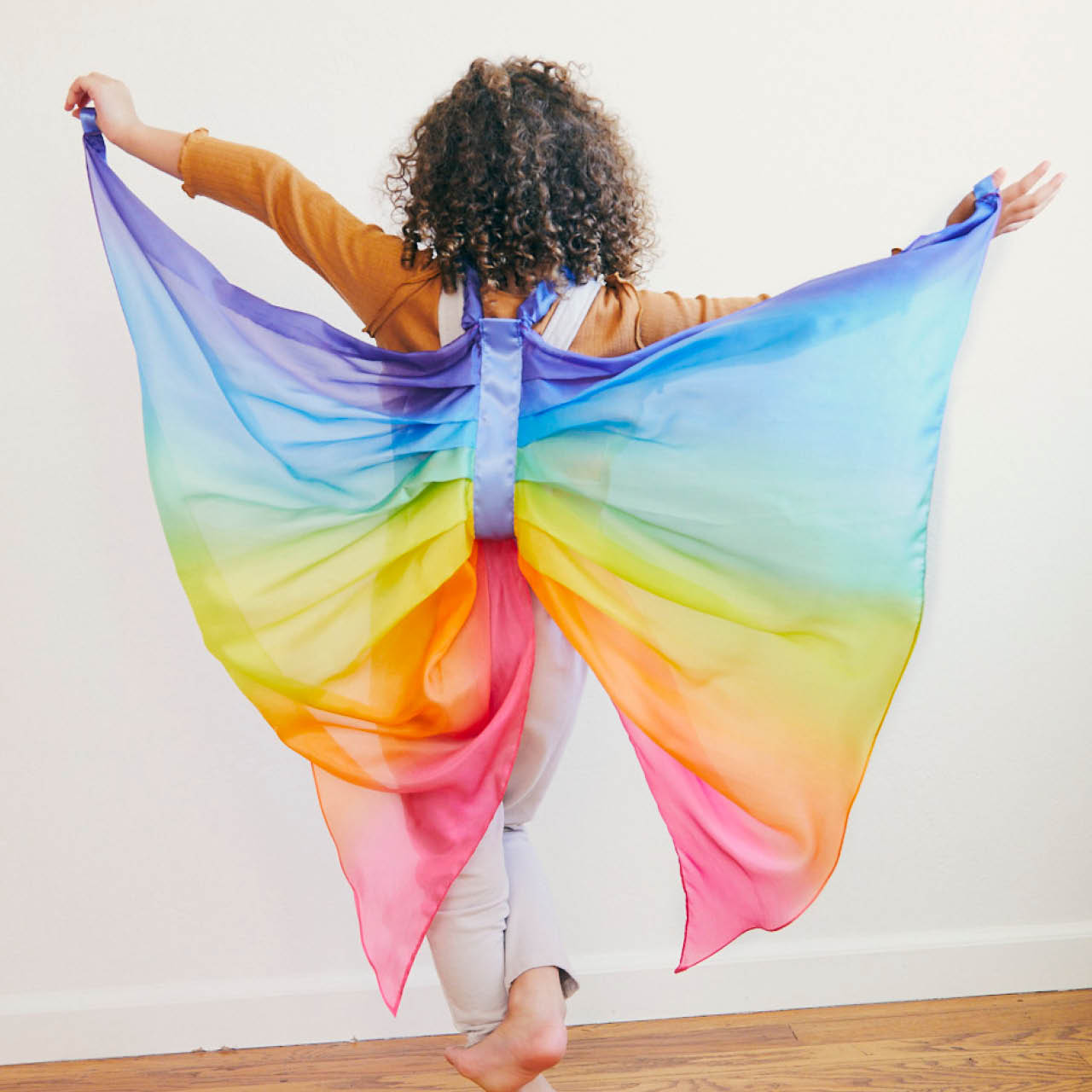 Regenbogen Feenflügel aus Seide