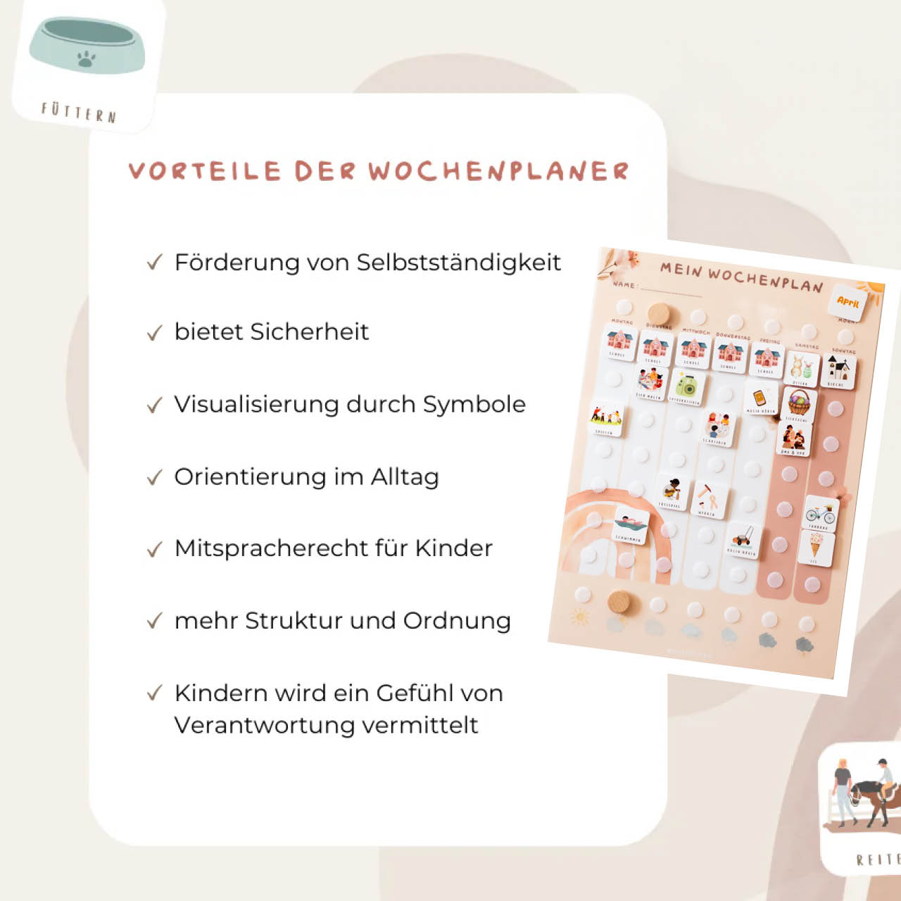 Großer Wochenplaner A3 Regenbogen inkl. 420 Symbole