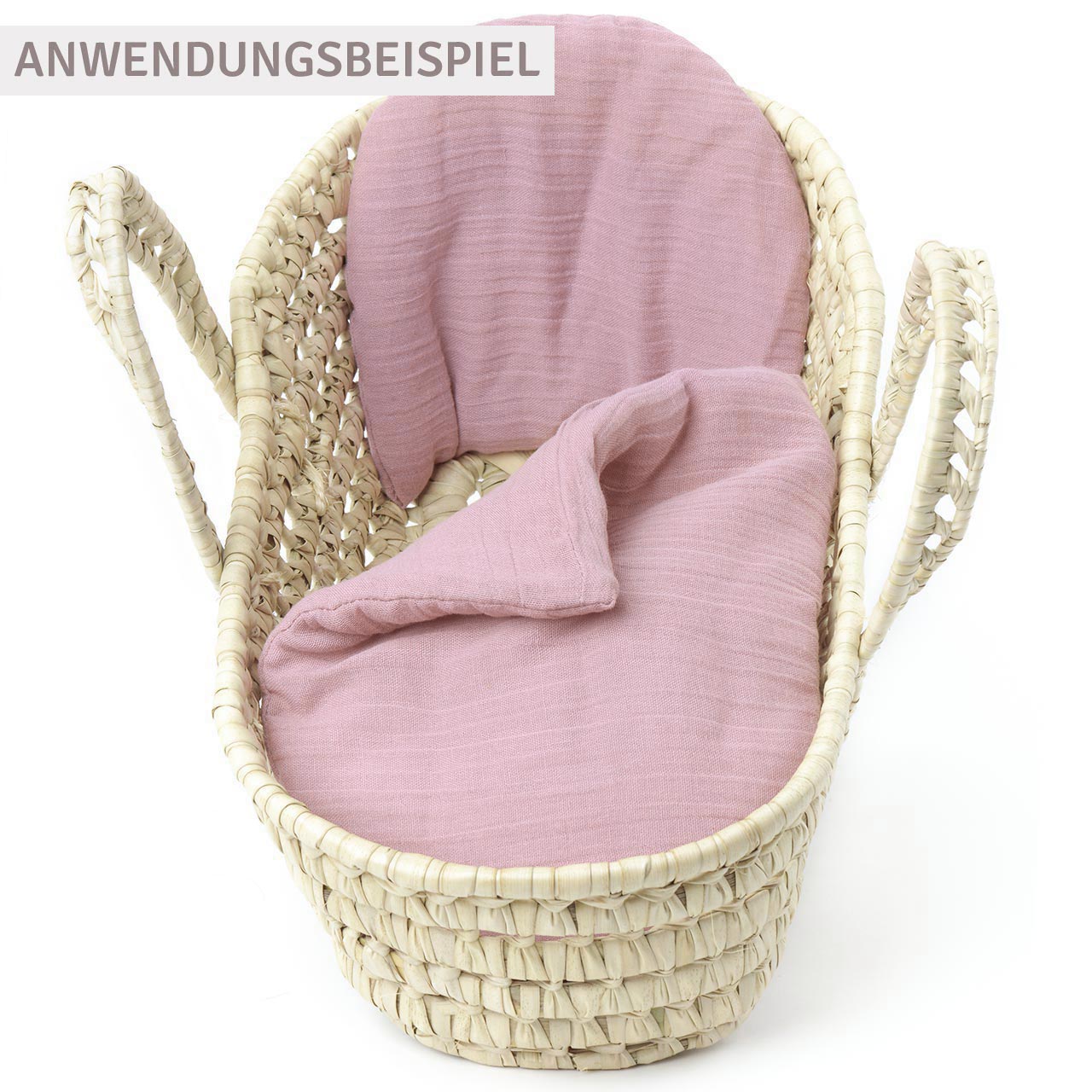 Puppen Bettwäsche rosa für Kikadu Puppenbett