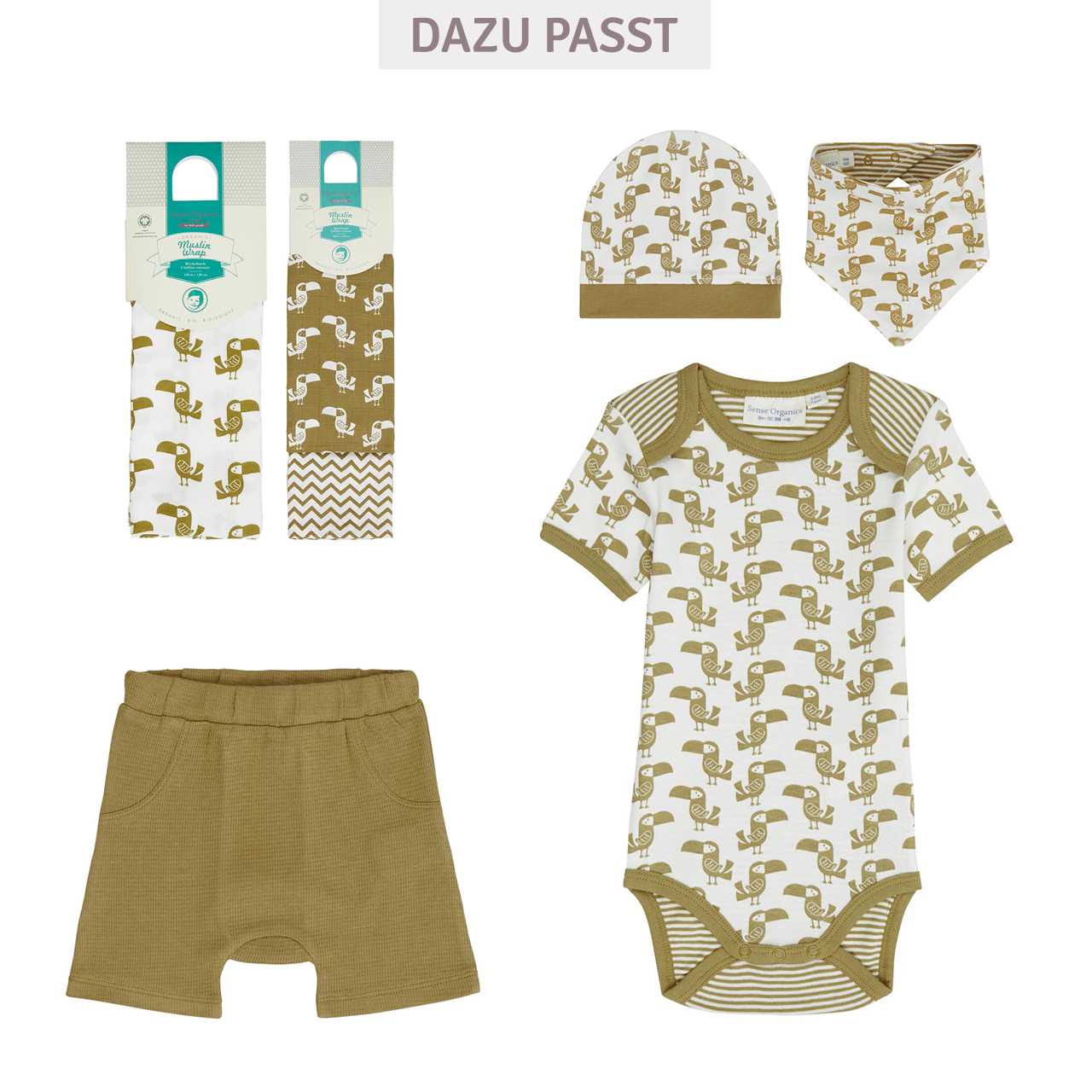 Babyshorts Waffelstruktur khaki