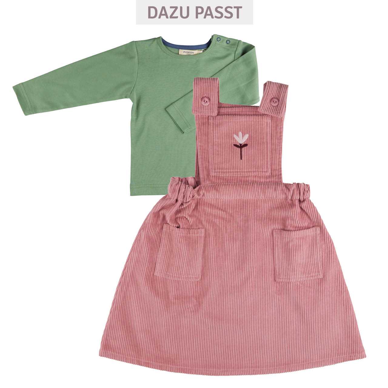 Edles uni Shirt langarm basil