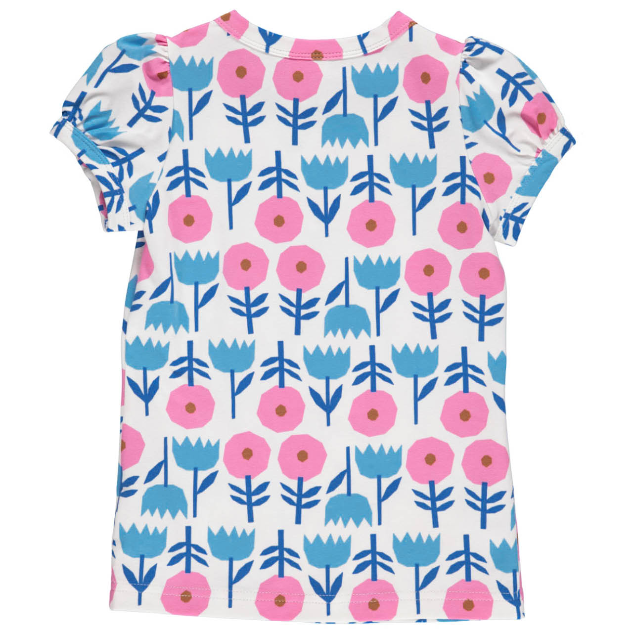 Süßes T-Shirt kurzarm Blumen cremeweiß