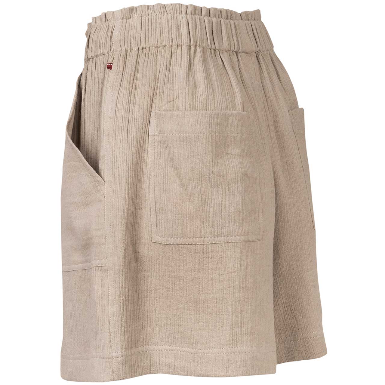Leichte Damen Musselin Shorts Oversized-Style dunkelsand