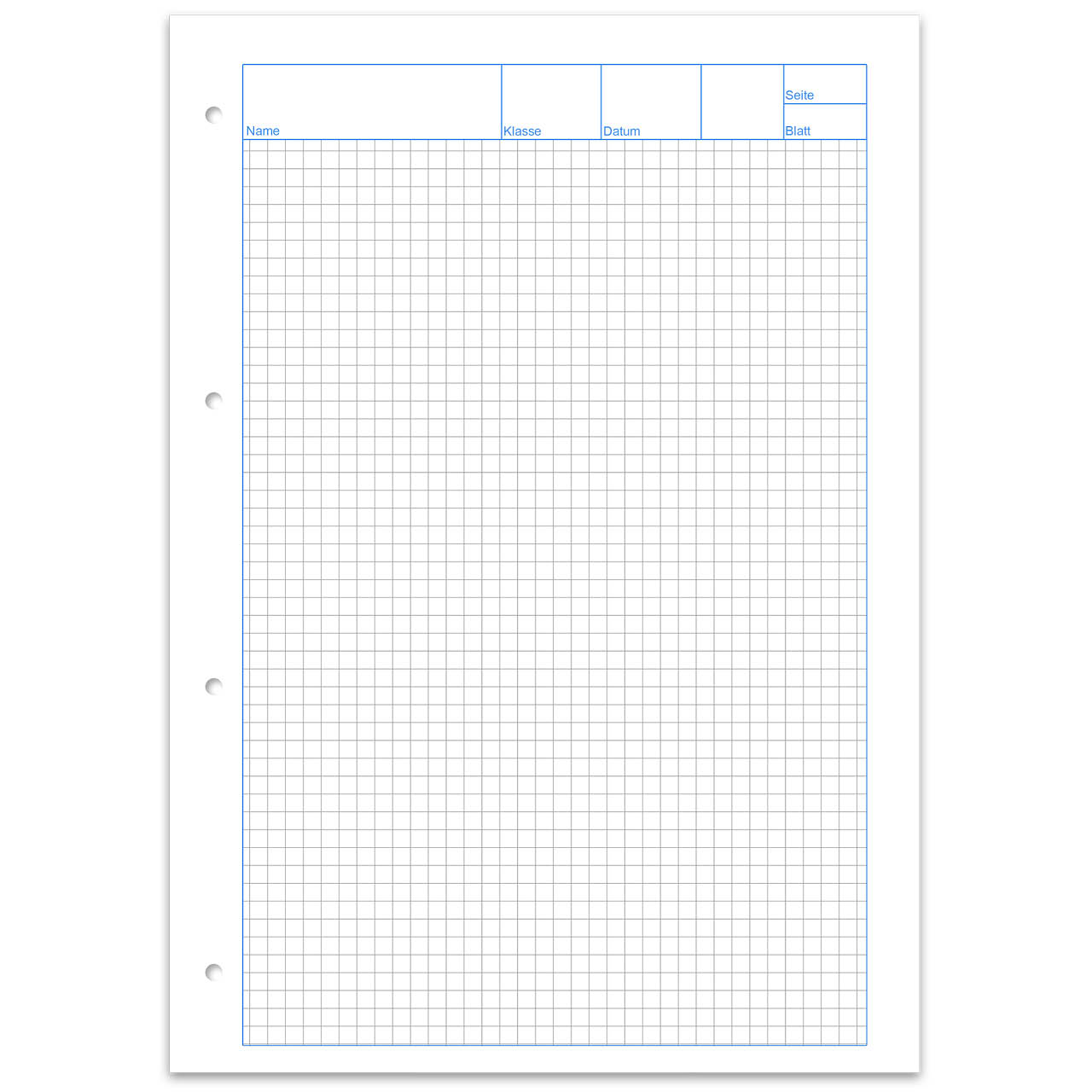 Arbeitsblätterblock kariert – Lineatur 22, DIN A4