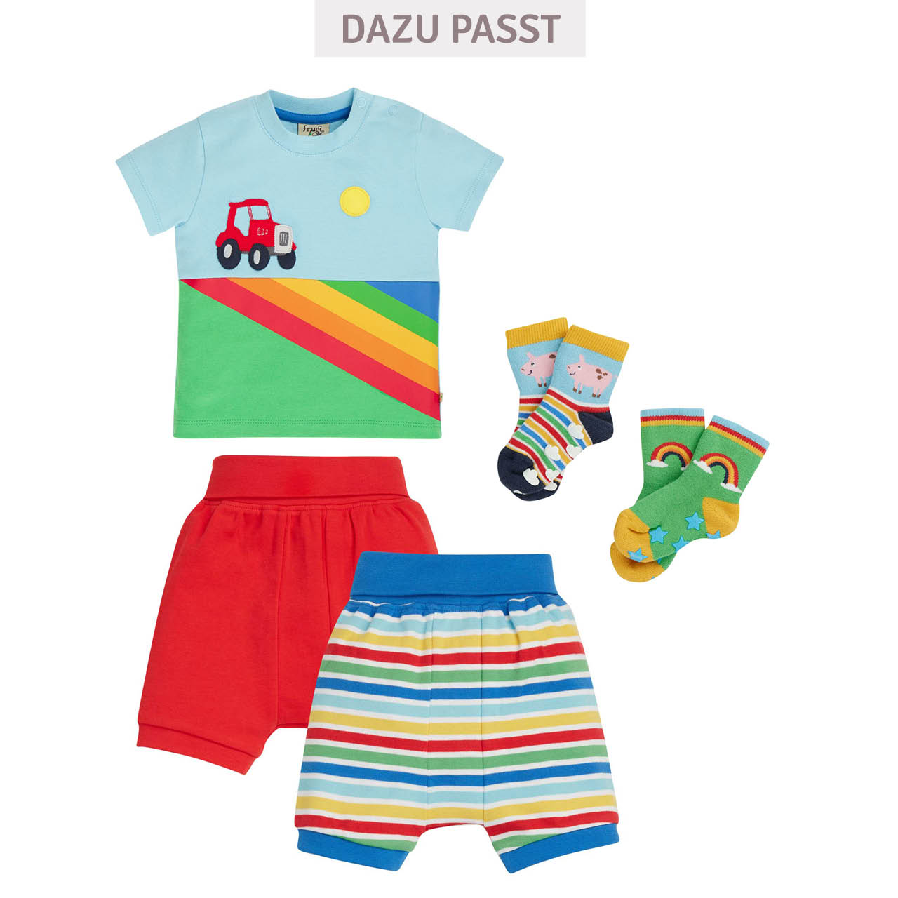 Leichte Shorts Doppelpack Regenbogen