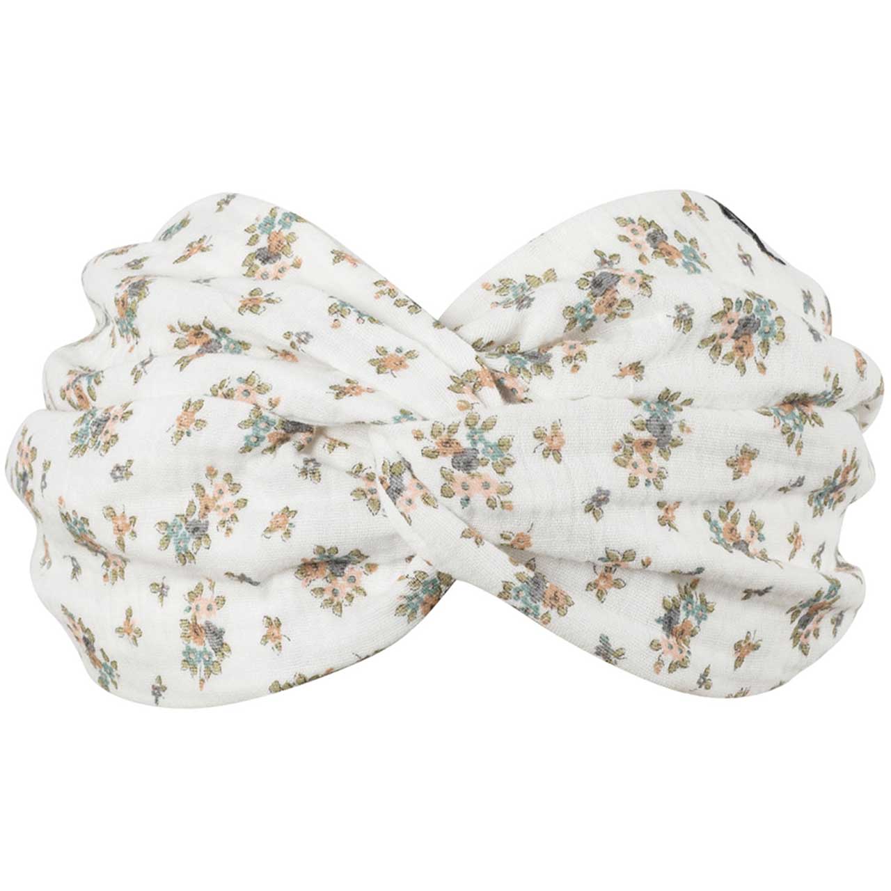 Musseline Blumen Haarband Kopftuch weiß