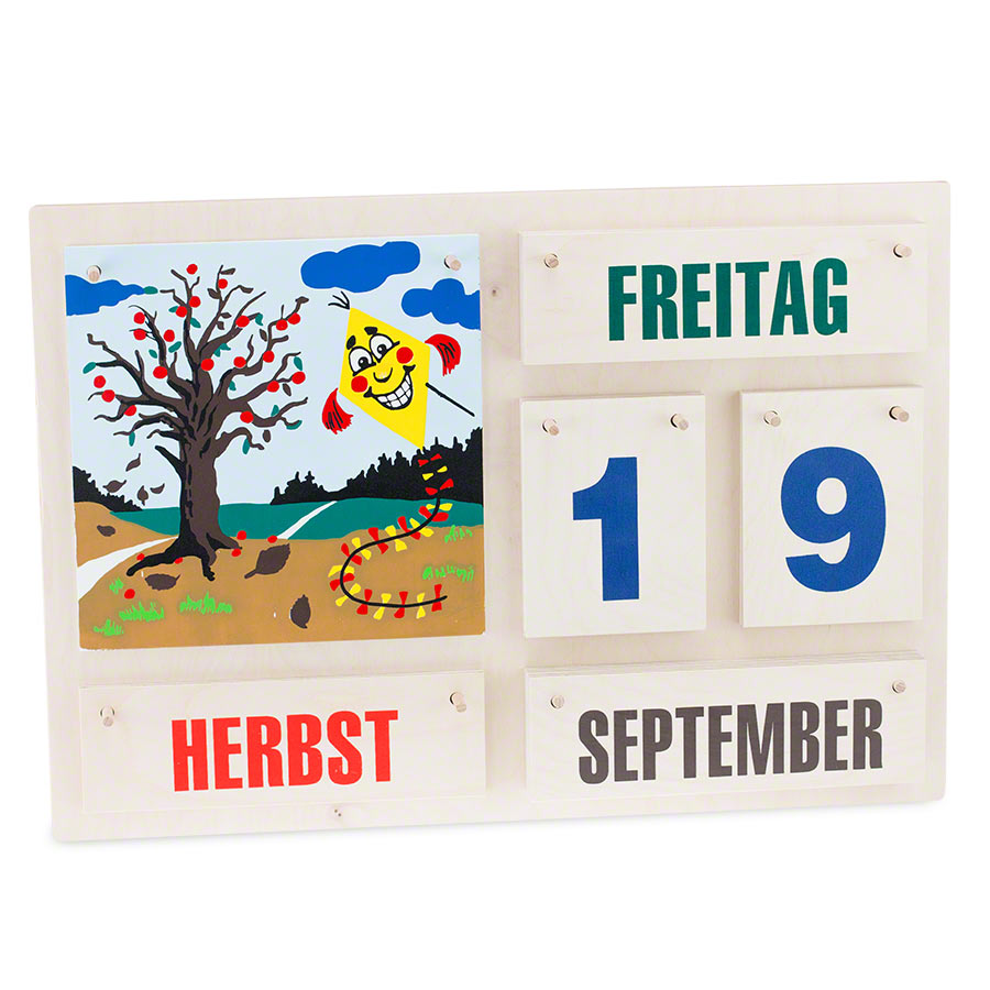 Kalender aus Holz Jahreszeiten und Datum