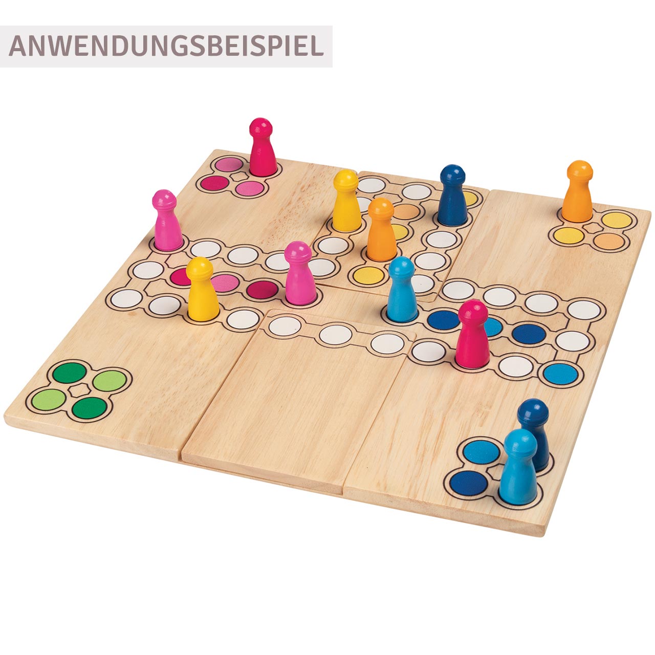 Ludo Brettspiel mit umbaubarem Spielbrett