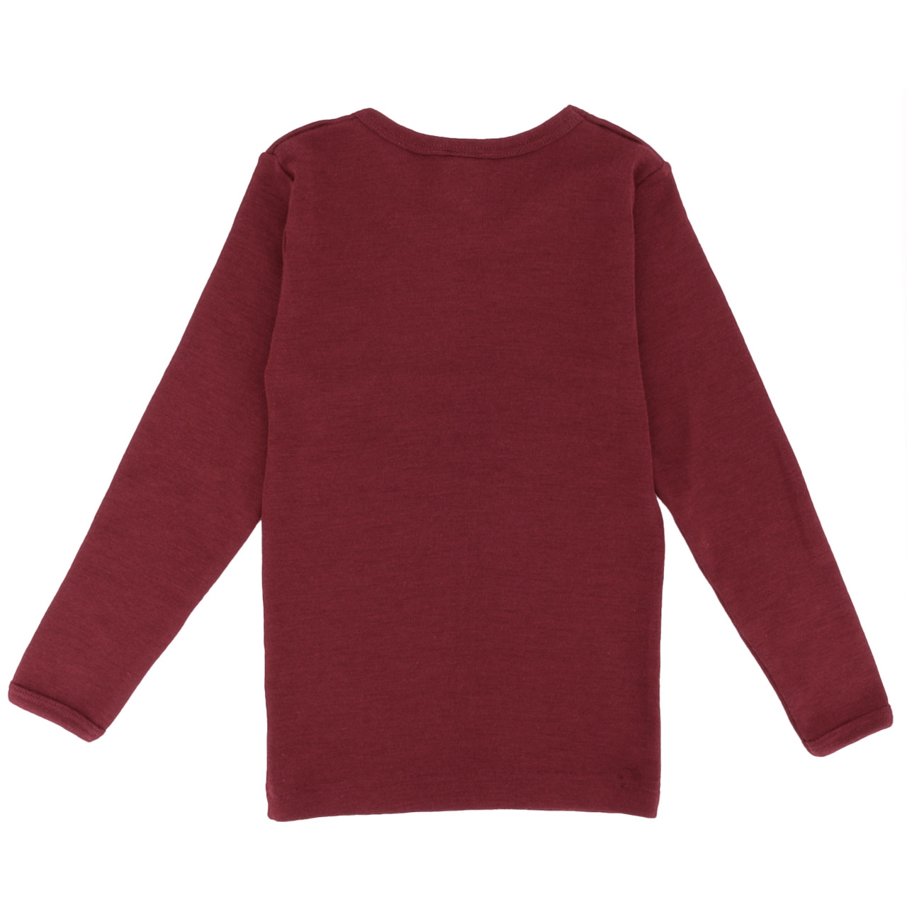 Wolle Seide Langarmshirt für Kinder, bordeaux