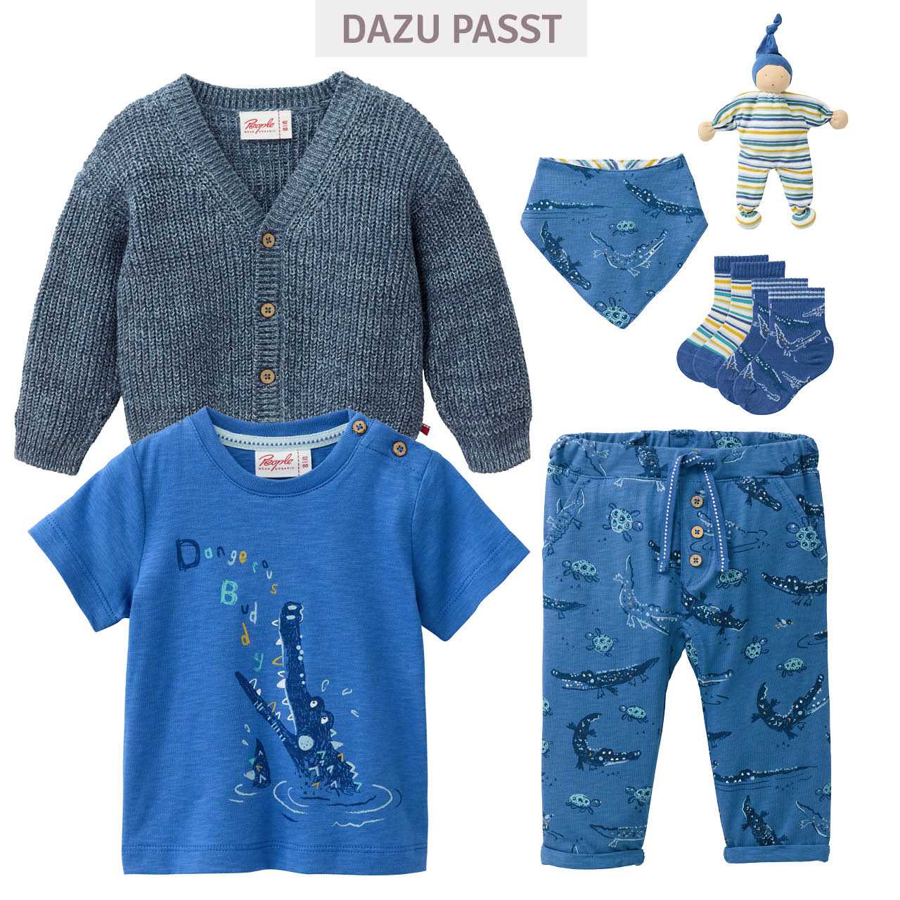 Wende Dreiecktuch Wassertiere royalblau