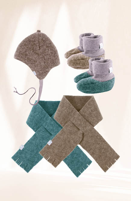 Warme Wollfleece Babyschuhe beige
