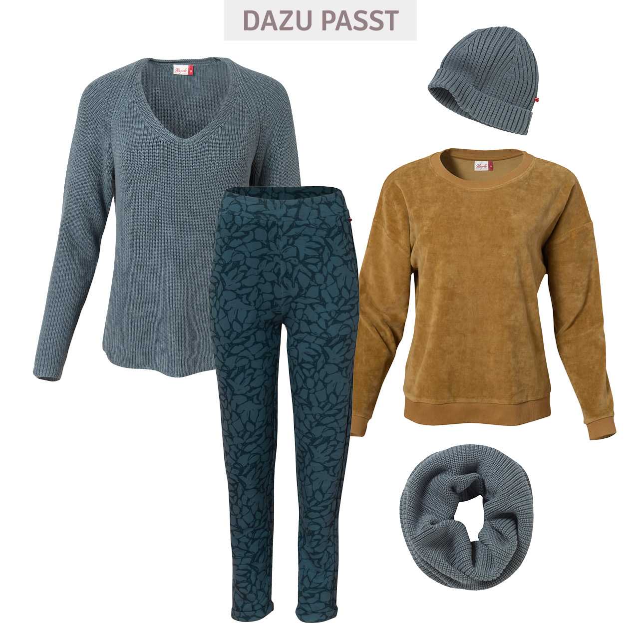 Schmal geschnittene Damen Sweathose blau