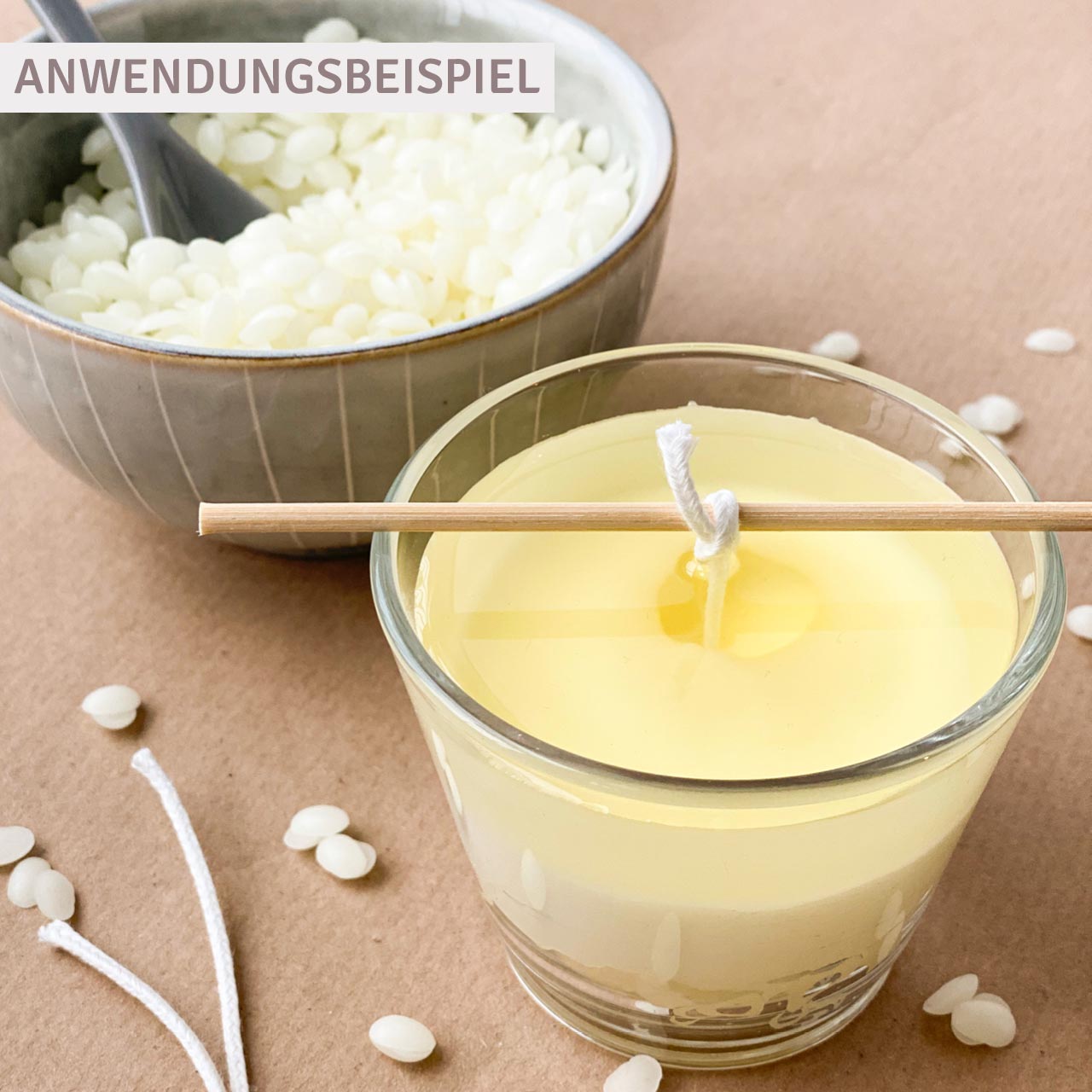 Bienenwachs-Linsen für DIY Kerzen, gelb