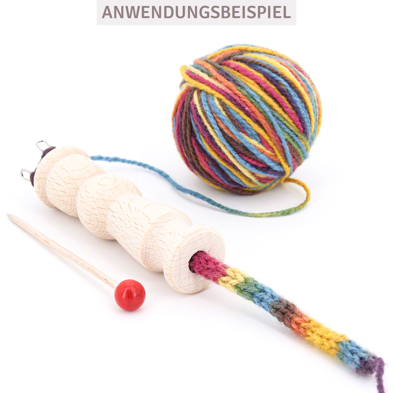 Strickliesel mit Stäbchen, 4 Haken