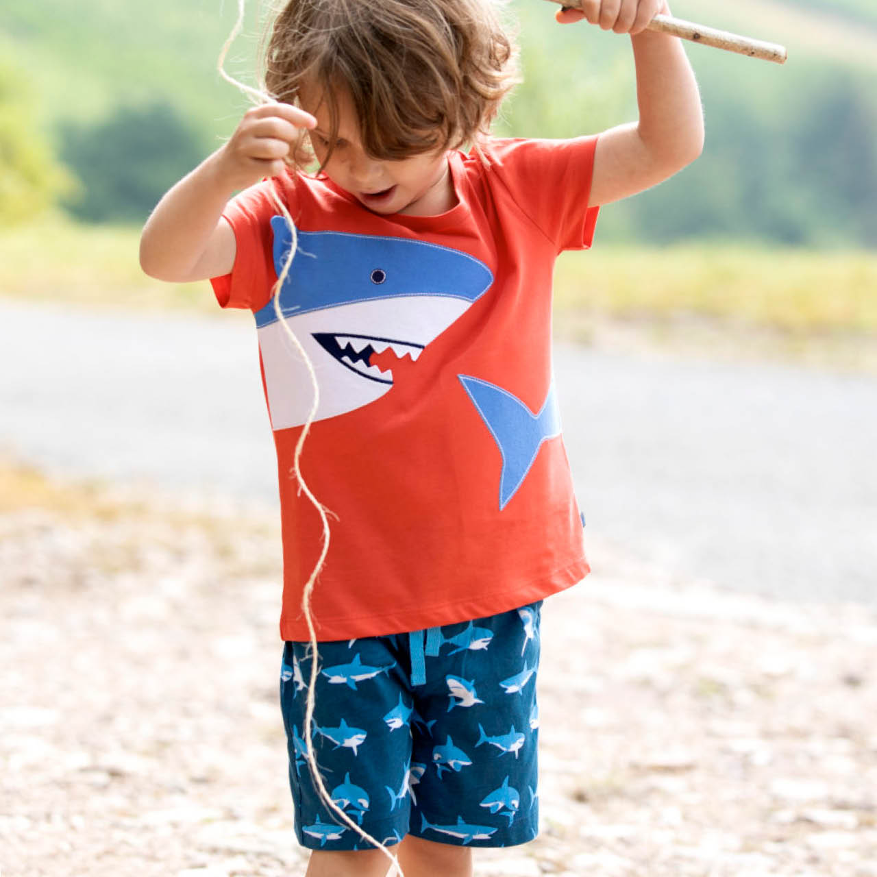 Leichte Jungen Hai Shorts navy