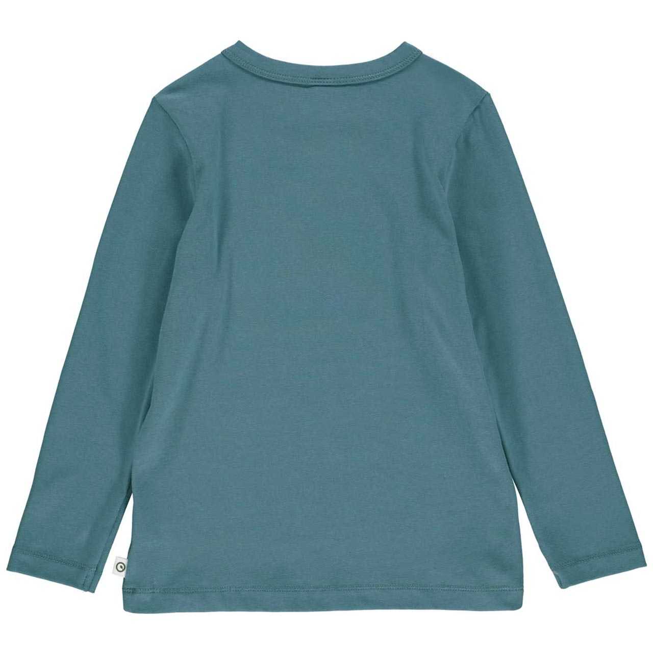 Dehnbares Langarmshirt uni rauchblau