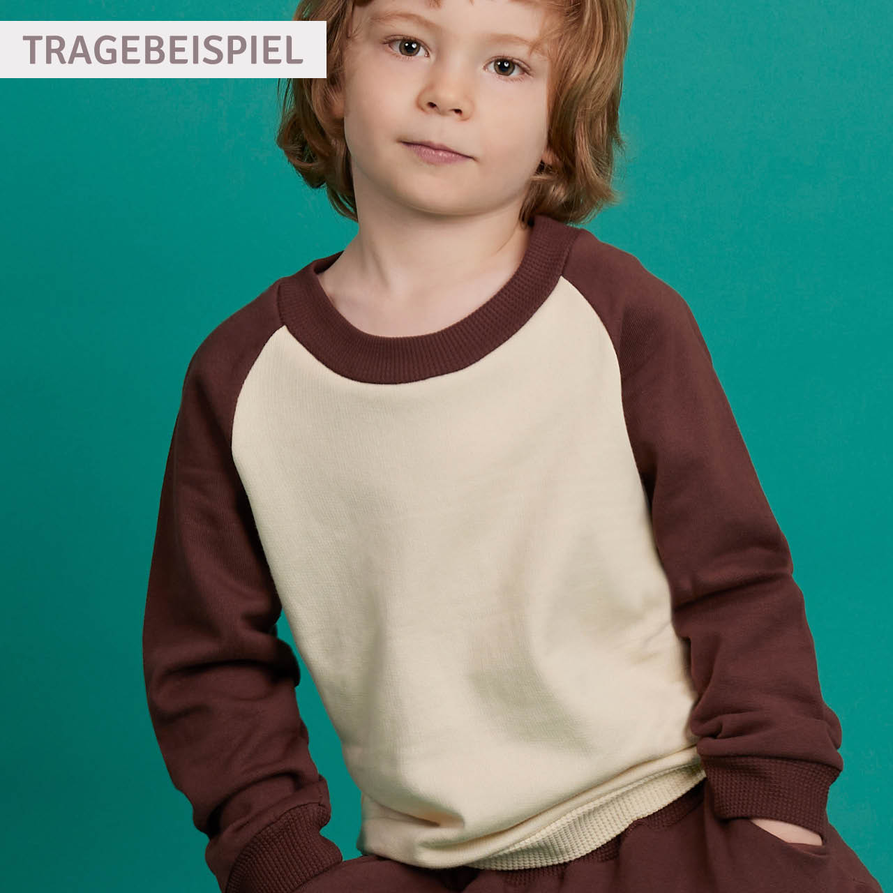 Warmes Raglan Sweatshirt marine-grün